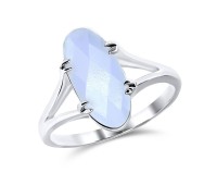 Blue Chalcedony Silver Rings NSR-2339